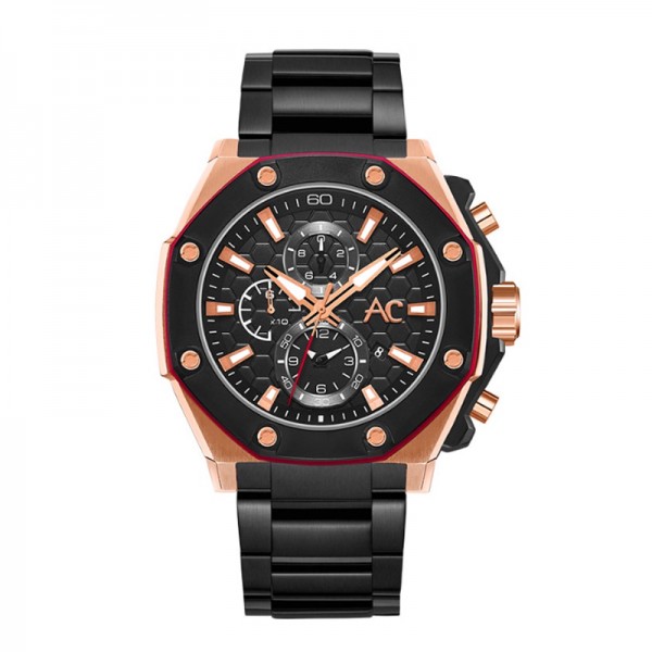 Alexandre Christie AC 9601 Rosegold Black Steel MCBBRBA